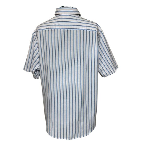 Men's Croft & Barrow Striped Button-Down White Dress Shirt Cotton Blend Size L - Picture 16 of 16